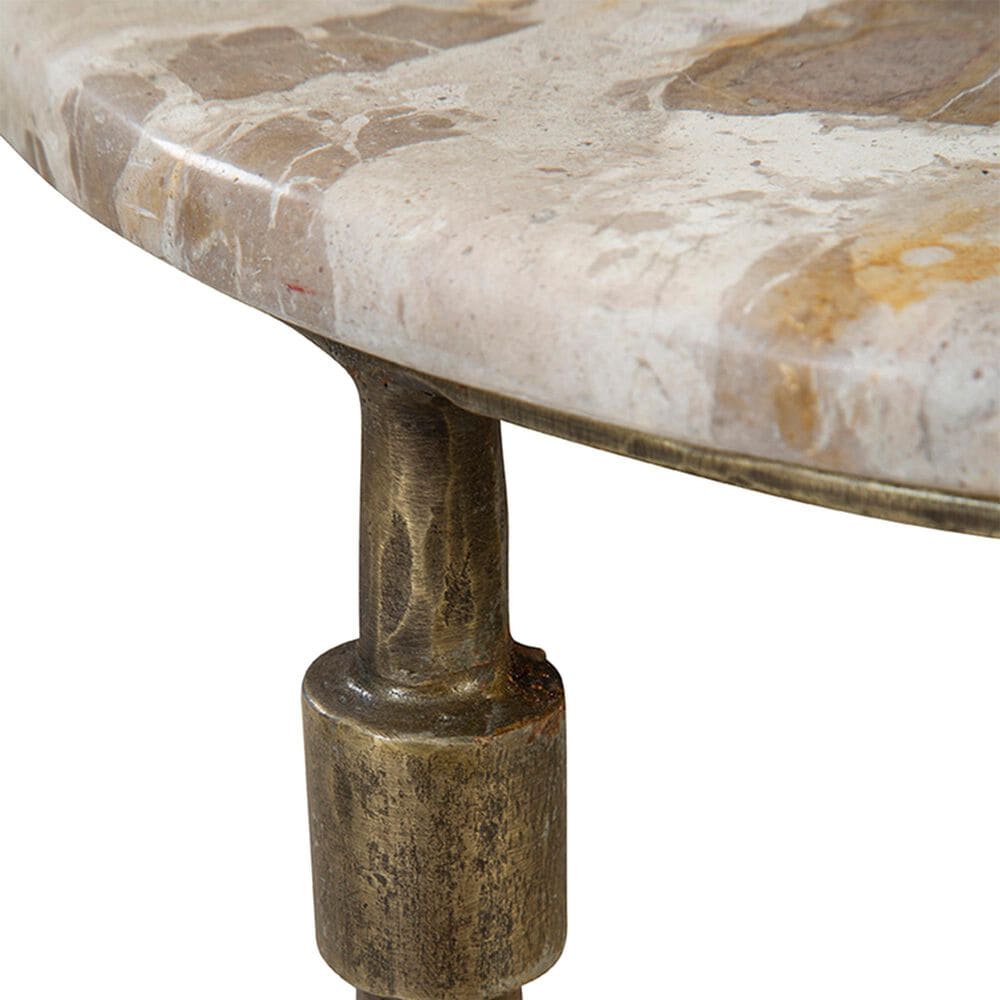 Timeless Designs Colmar Console in Antique Brass and White, , large