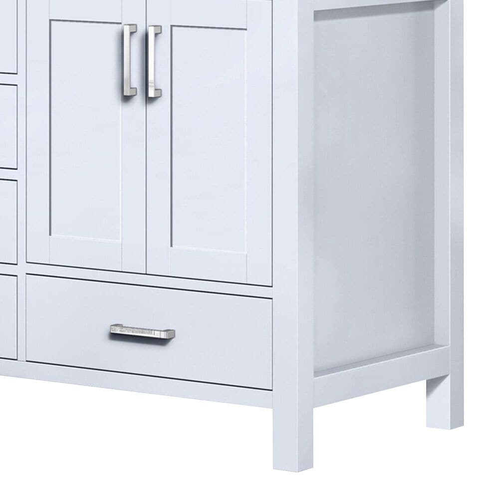 Lexora Home Jacques 60&quot; Double Bathroom Vanity in White with 2 cm White Cultured Marble Top and Rectangular Sinks, , large