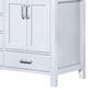 Lexora Home Jacques 60" Double Bathroom Vanity in White with 2 cm White Cultured Marble Top and Rectangular Sinks, , large