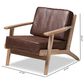 Baxton Studio Sigrid Arm Chair in Dark Brown, , large