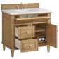 James Martin Vanities Lorelai 36" Single Vanity in Light Natural Oak with 3 cm White Zeus Quartz Top, , large