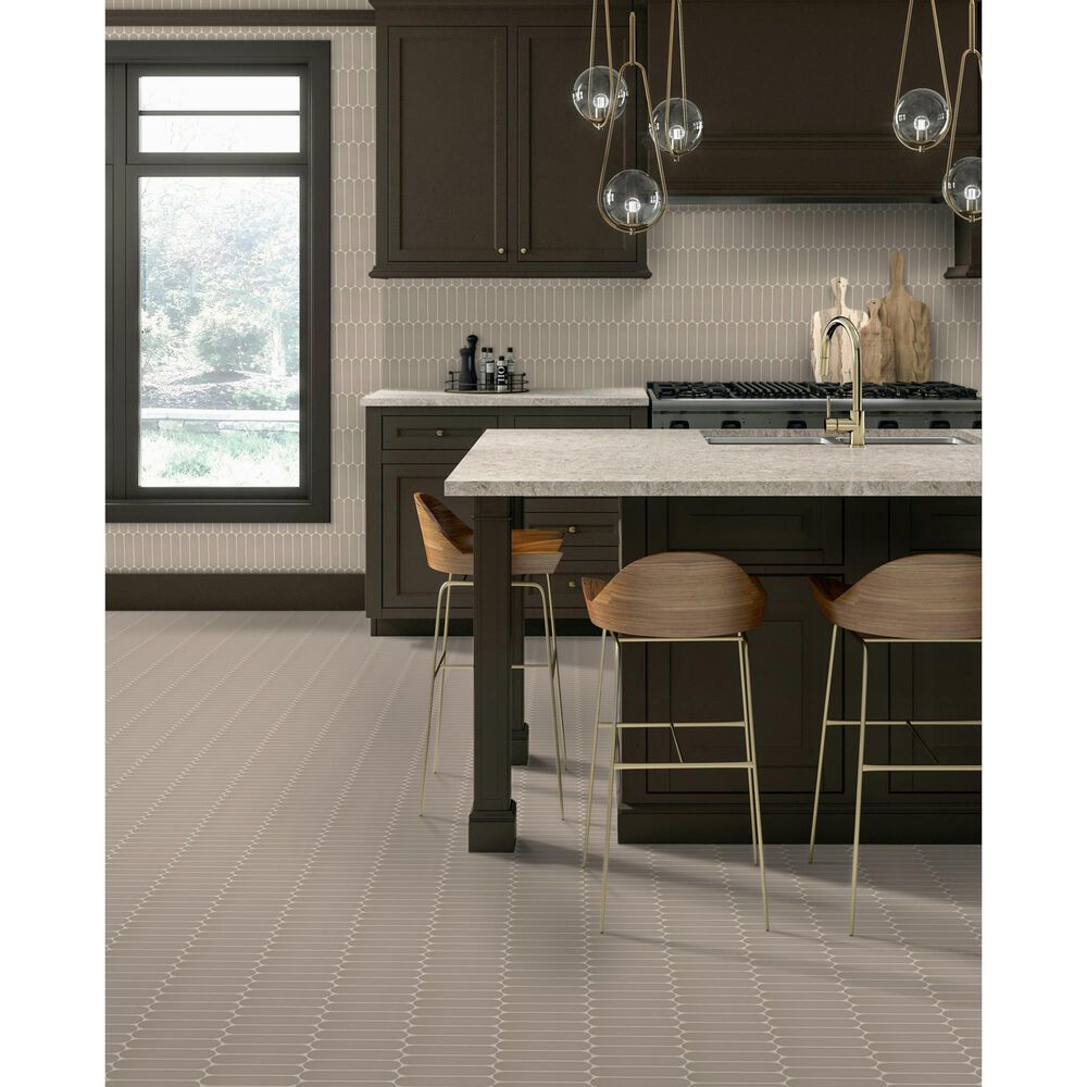 Dal-Tile Artefino Element Sand 1.5" x 6" Capsule on 12" x 13" Porcelain Mosaic Sheet, , large