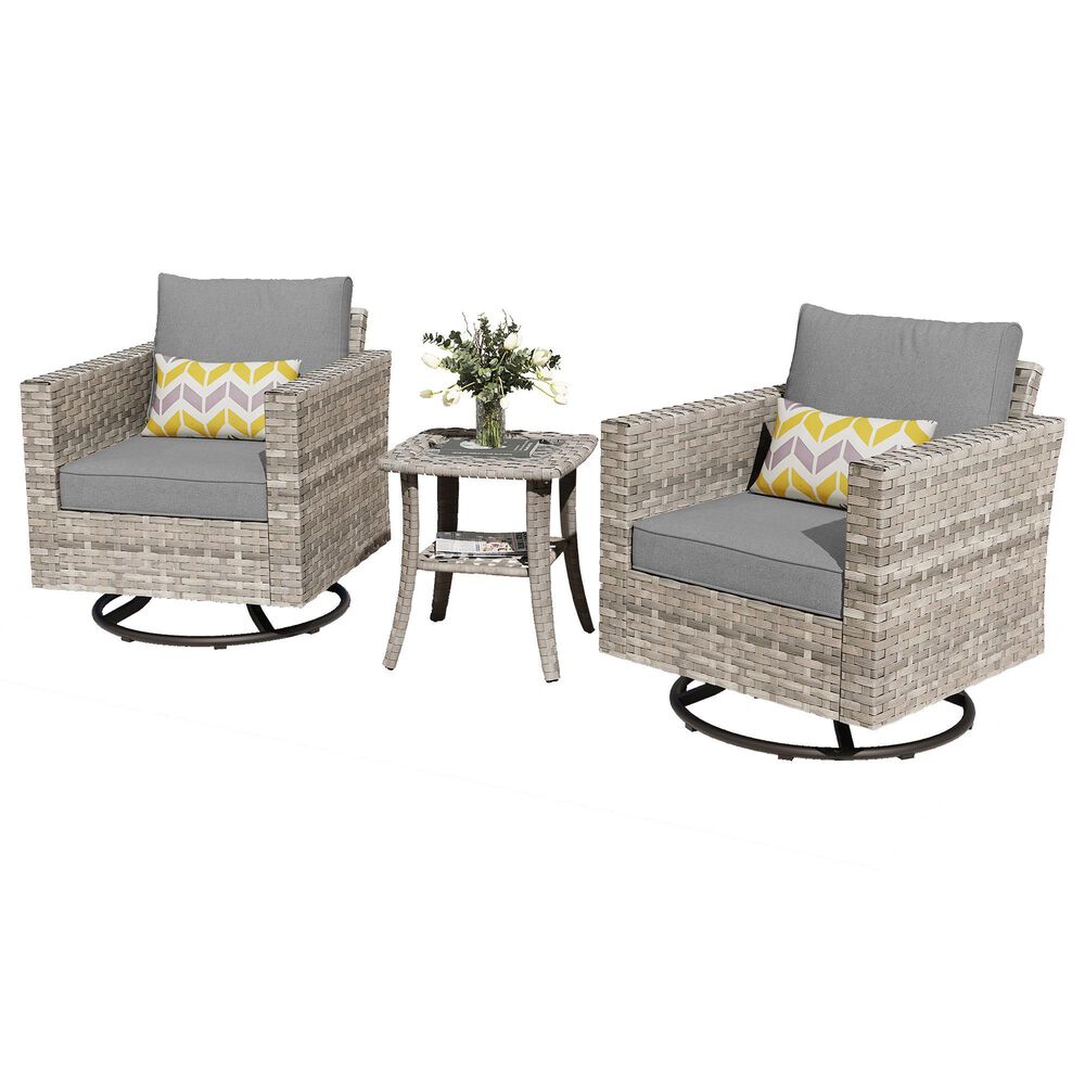 HOMLUX 3-Piece Outdoor Conversation Set in Dark Gray, , large