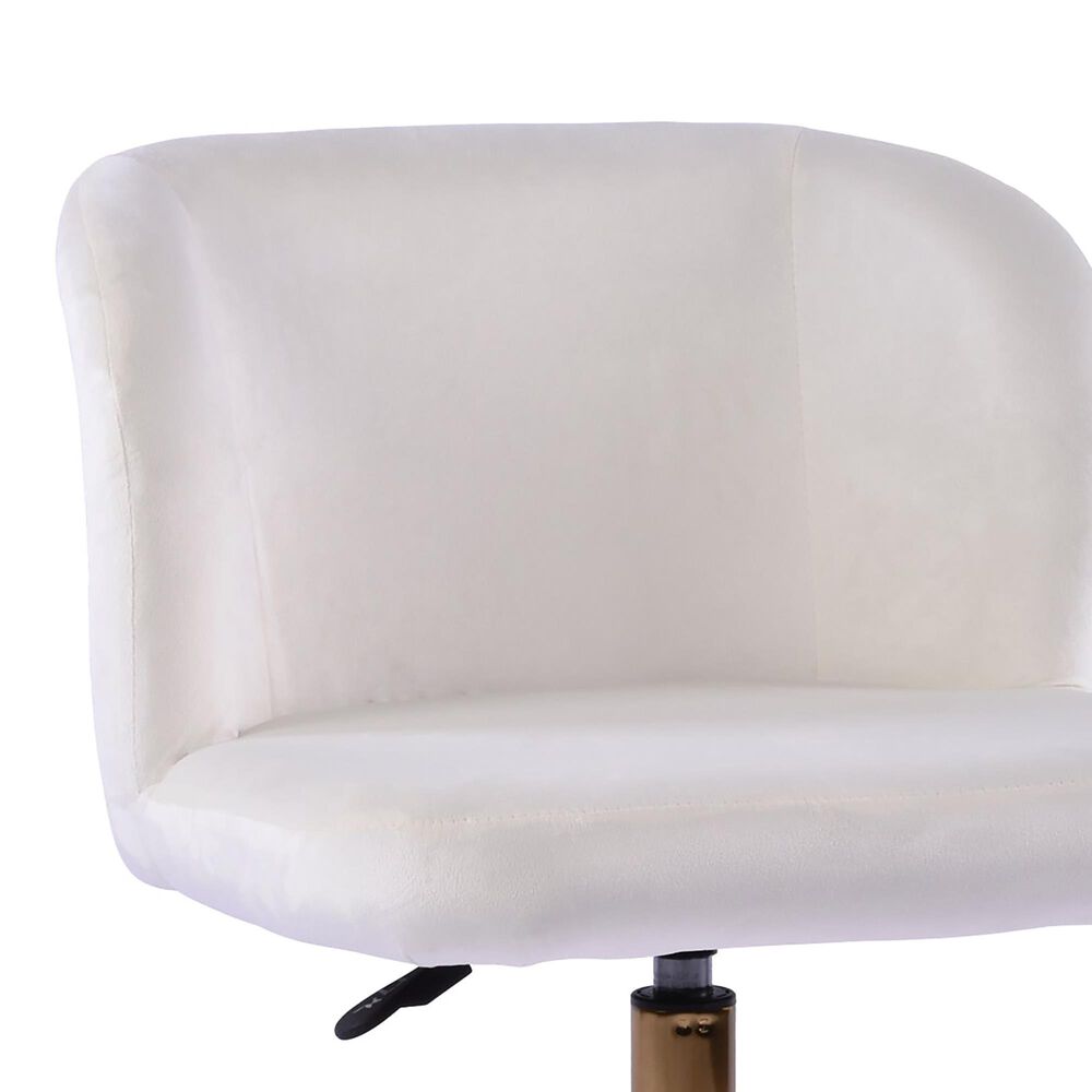 Impressions Vanity Rylee Swivel Vanity Chair with White Cushion in Antique Gold, , large