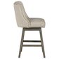 Valor Living Granville Swivel Counter Stool with Wheat Upholstered in Grey, , large