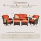 HOMLUX 6-Piece Outdoor Sofa Set in Orange, , large