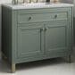 James Martin Vanities Chicago 36" Single Bathroom Vanity in Smokey Celadon with 3 cm Ethereal Noctis Quartz Top and Rectangular Sink, , large