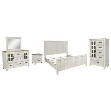 Ashley Shaybrock 5-Piece Queen Bedroom Set in Antique White and Brown, , large