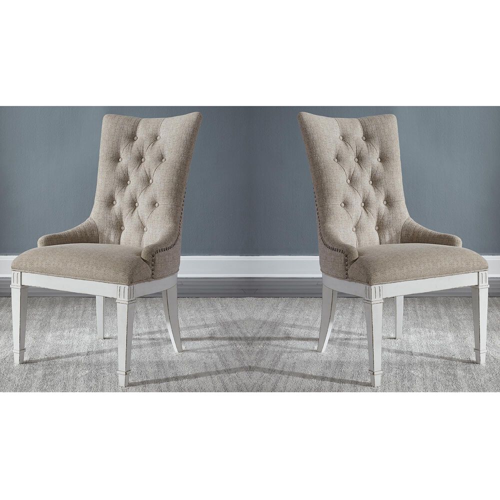 Belle Furnishings Abbey Park Chair in White (Set of 2), , large