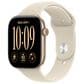Apple Watch Series 12 (GPS) 46mm Light Gold Aluminum Case with Sand Sport Band - M/L and 2-Year AppleCare+, , large