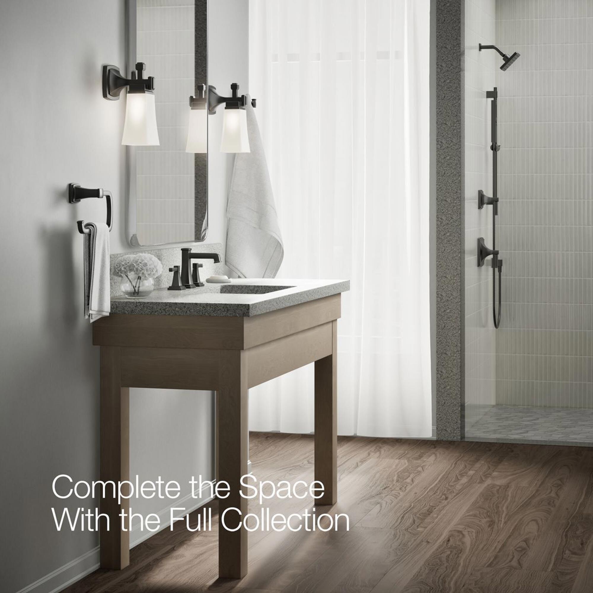 Kohler Riff Widespread Bathroom Sink Faucet in Matte Black