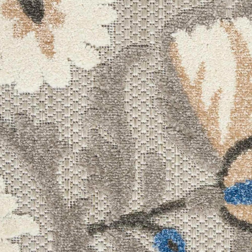 Nourison Aloha Floral 2&#39;8&quot; x 4&#39; Grey and Multicolor Indoor/Outdoor Area Rug, , large