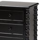 Baxton Studio Malinda 3-Drawer End Table with Spindle Legs in Black, , large