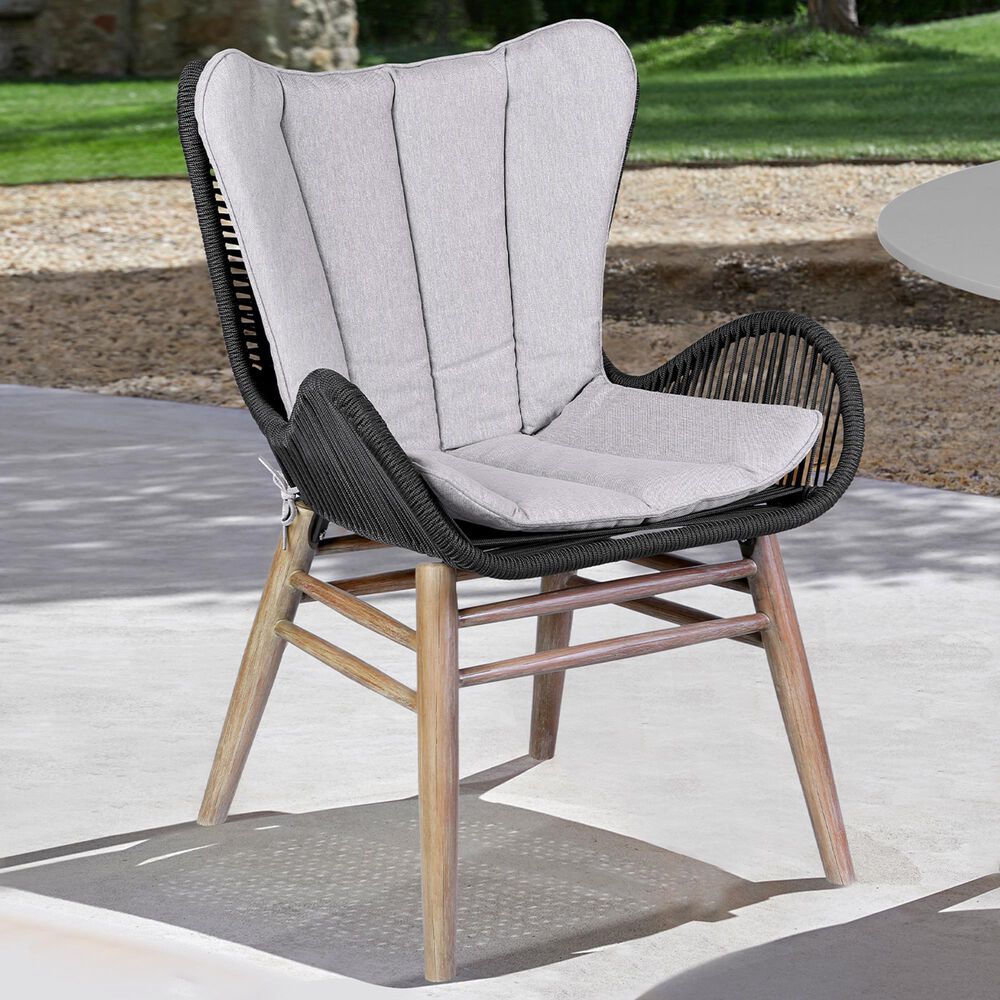 Hearth and Haven Mateo Outdoor Patio Dining Chair in Gray, , large