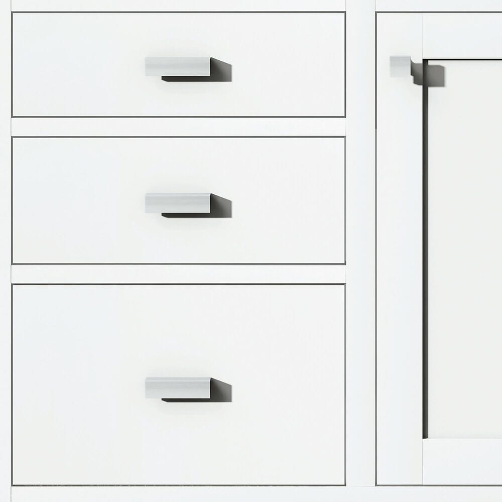 James Martin Vanities Addison 36" Single Bathroom Vanity in Glossy White with 3 cm Victorian Silver Quartz Top and Rectangular Sink, , large
