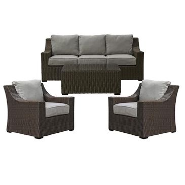 Amber Shores Newport 4-Piece Conversation Set in Gray and Brown, , large