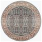 Surya Carlisle Oriental 5"3" Round Pale Blue, Dusty Pink, Medium Brown, Cream and Charcoal Area Rug, , large
