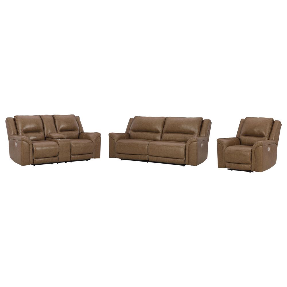 Ashley Trasimeno 3-Piece Power Reclining Living Room Set in Caramel, , large