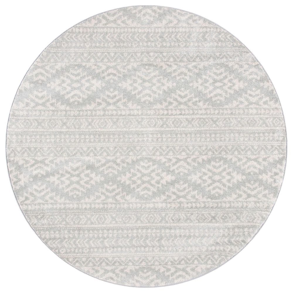 Safavieh Tulum TUL272 6"7" Round Grey and Ivory Area Rug, , large
