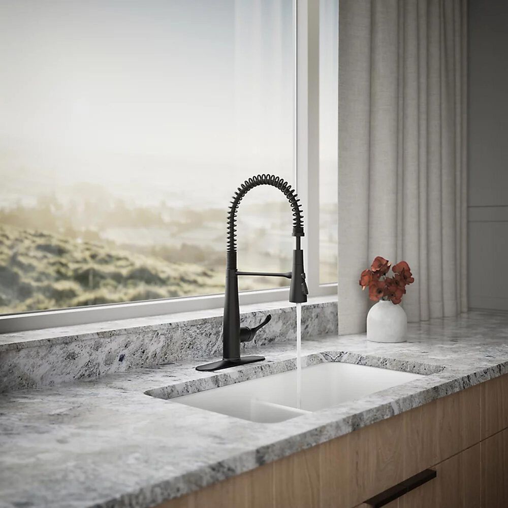 Kohler Simplice Semi-Professional Kitchen Sink Faucet in Matte Black, , large
