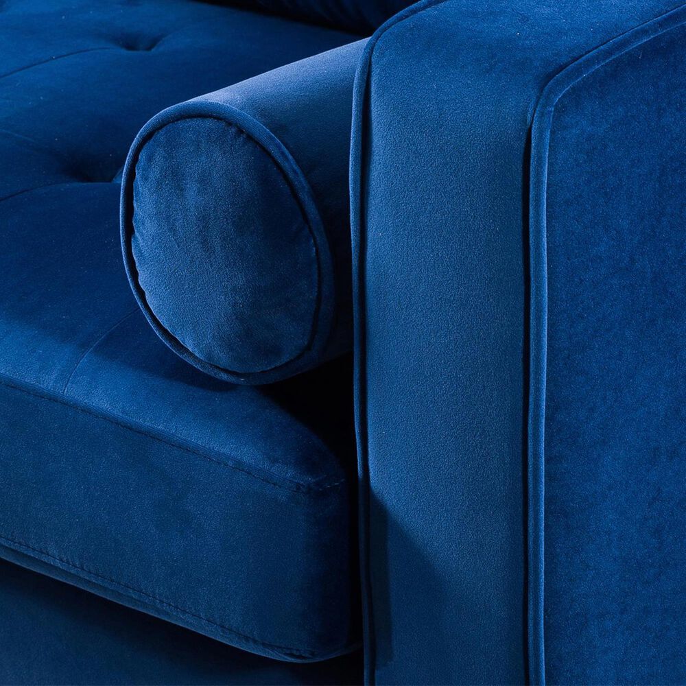 Tov Furniture Como Left Facing Sectional with Chaise in Navy Velvet, , large