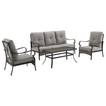Crosley Furniture Dahlia 4-Piece Patio Sofa Set with Arm Chair in Taupe, , large