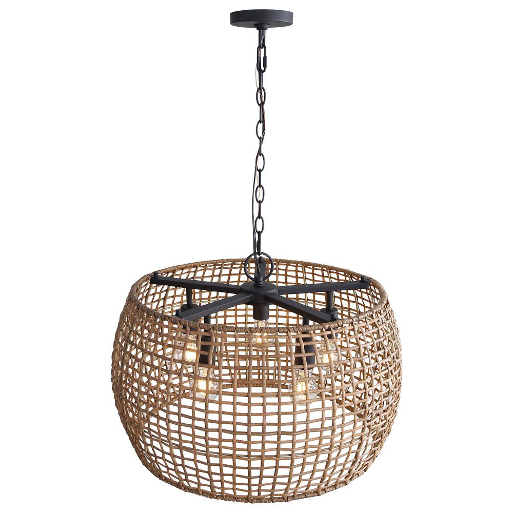 Golden Lighting Weavelight 5-Light Pendant in Natural Black, , large