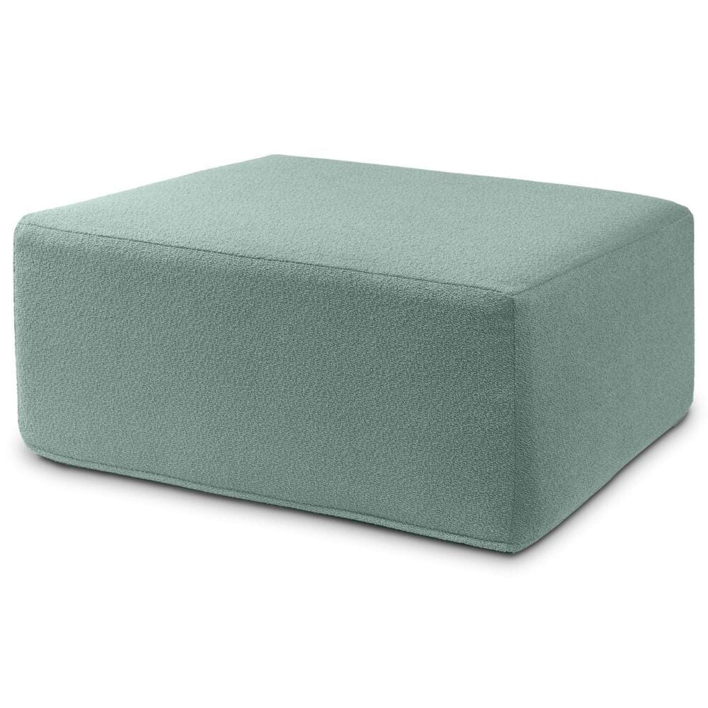 Jaxx Fairlie Boucle Fabric Ottoman in Green, , large
