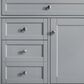 James Martin Vanities Brittany 36" Single Bathroom Vanity in Urban Gray with Single Hole 3 cm White Zeus Quartz Top and Rectangular Sink, , large