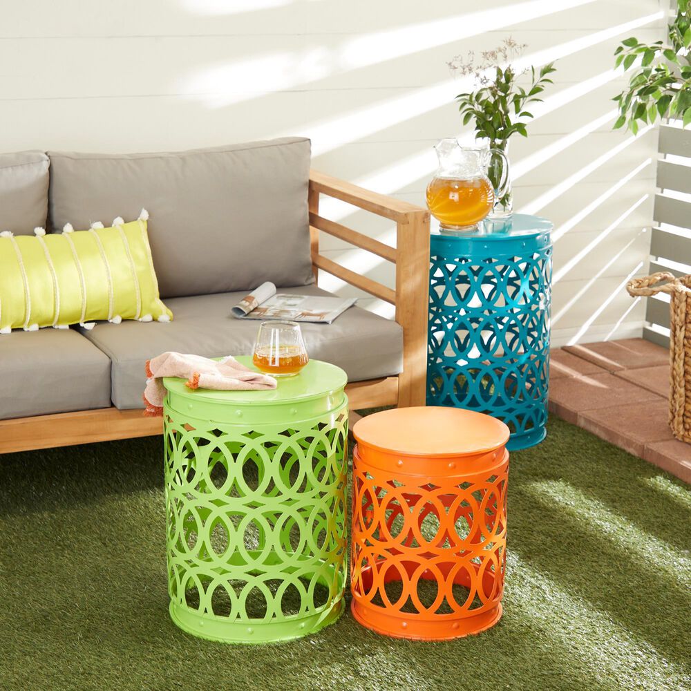 Maple and Jade Accent Table in Bright Blue, Green and Orange &#40;Set of 3&#41;, , large