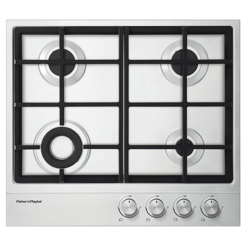 Fisher & Paykel 24" 4 Burner Gas on Steel Cooktop in Stainless Steel With Polished Strip, , large