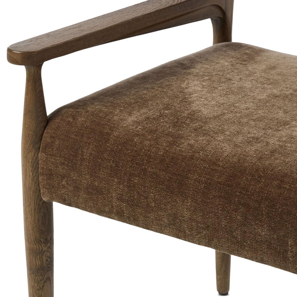 Four Hands Jayla Dining Arm Chair with Altair Mushroom Fabric in Toasted Oak, , large