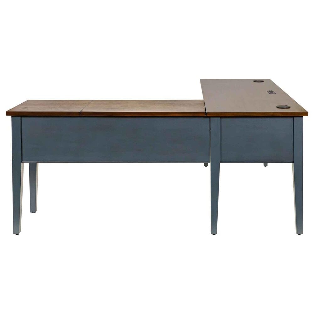Wycliff Bay Fairmont Half Pedestal L-Shaped in Dusty Blue and Natural, , large