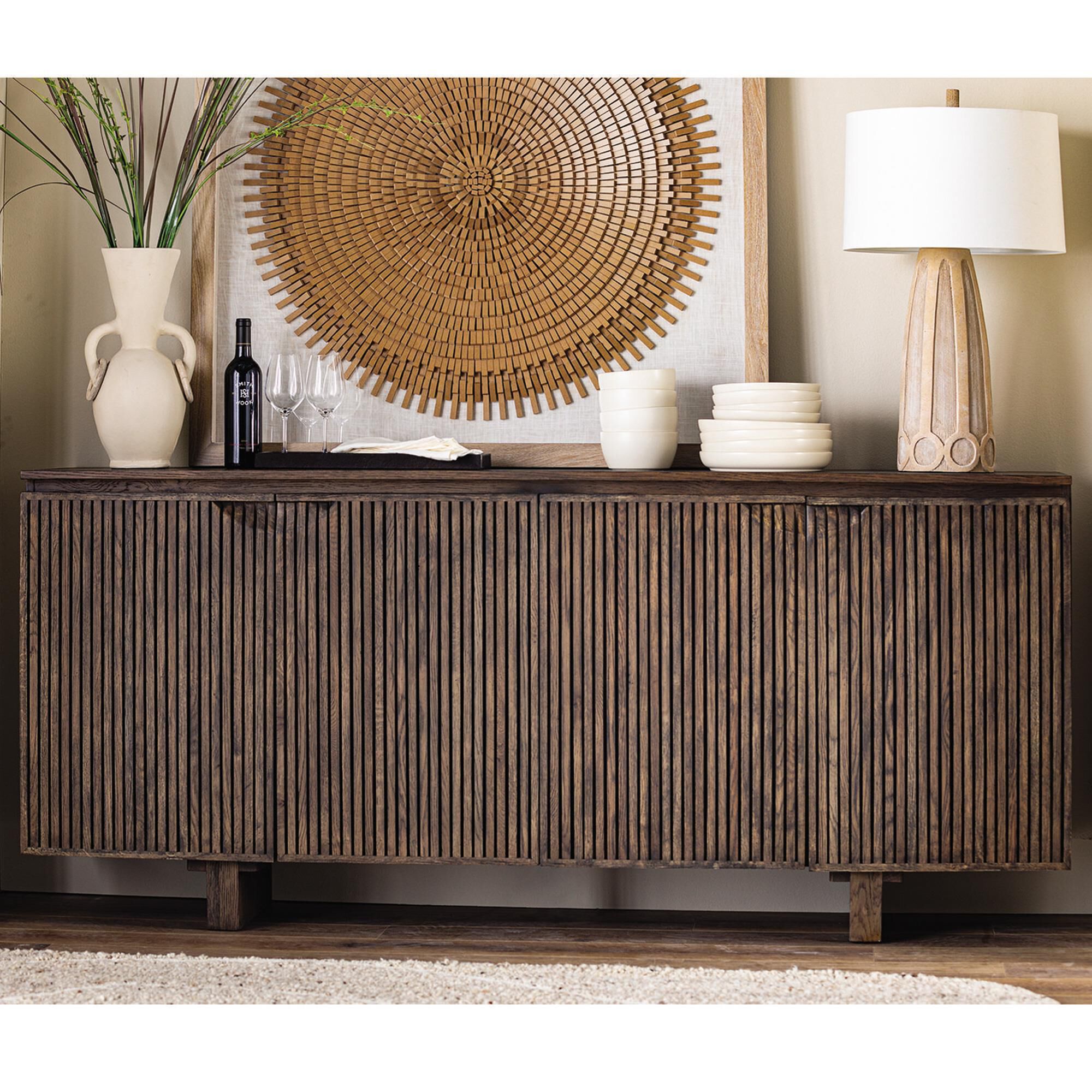 Classic Home Roya 4-Door Cabinet in Toasted Brown