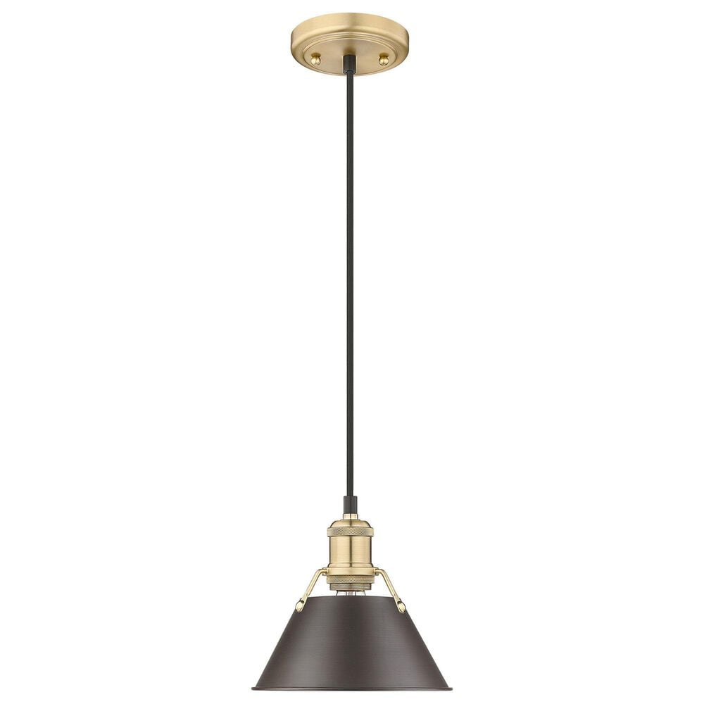 Golden Lighting Orwell 1-Light Small Pendant with Rubbed Bronze Shade in Brushed Champagne Bronze, , large