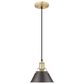 Golden Lighting Orwell 1-Light Small Pendant with Rubbed Bronze Shade in Brushed Champagne Bronze, , large