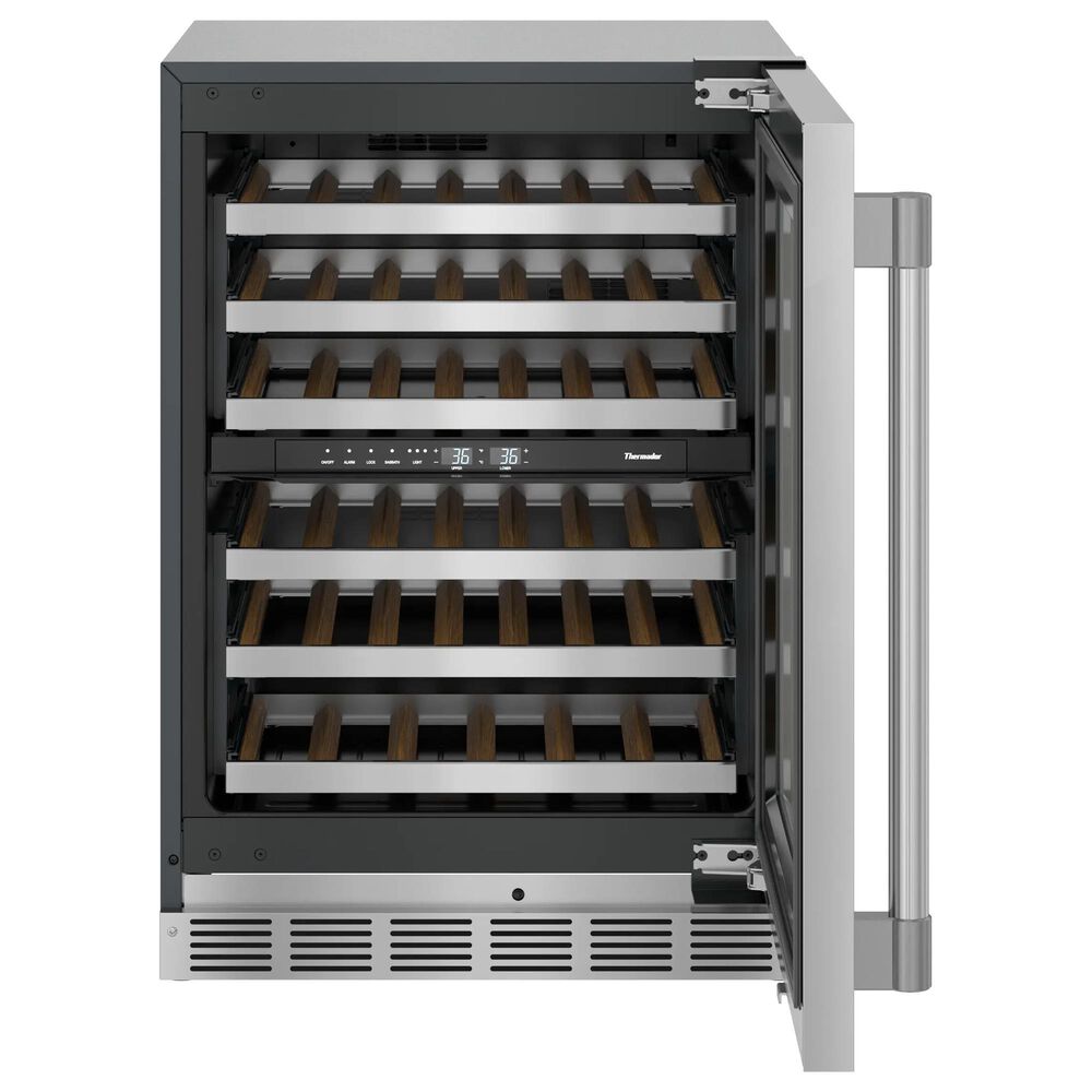 Thermador 24" Glass Door Wine Cooler with Professional Handle Right Hinge in Stainless Steel, , large