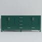 Lexora Home Jacques 84" Double Bathroom Vanity in Green with 2 cm White Cultured Marble Top and Rectangular Sinks, , large