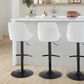 LumiSource Diana Adjustable Barstool with White Faux Leather Upholstery in Black (Set of 2), , large