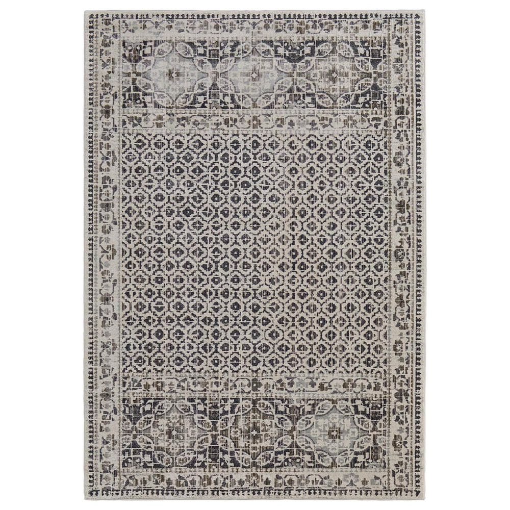 Feizy Kano 5"3" x 7"6" Gray and Ivory Area Rug, , large
