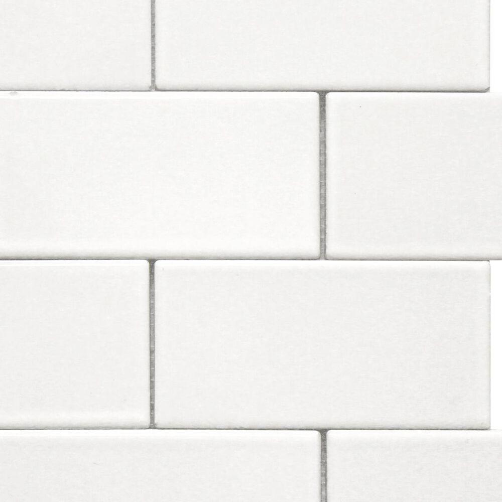 Soci Chateau Brick White 12" x 12" Ceramic Mosaic Sheet, , large