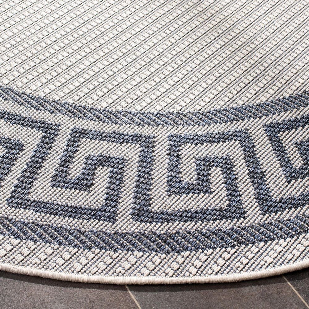 Safavieh Bermuda 5&#39; Round Ivory and Blue Indoor/Outdoor Area Performance Rug, , large