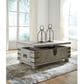 Ashley Carynhurst Lift Top Coffee Table in White Wash Gray, , large
