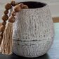Ashley Claymount 8" Vase in Distressed White and Brown, , large