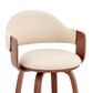 Blue River Daxton 30" Swivel Barstool in Cream and Walnut, , large