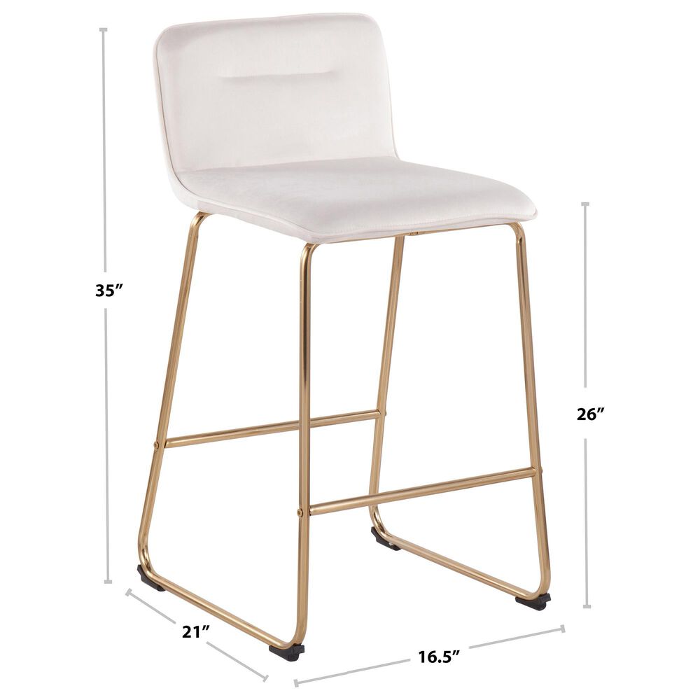 Lumisource Casper Counter Stool in Camel/Gold &#40;Set of 2&#41;, , large