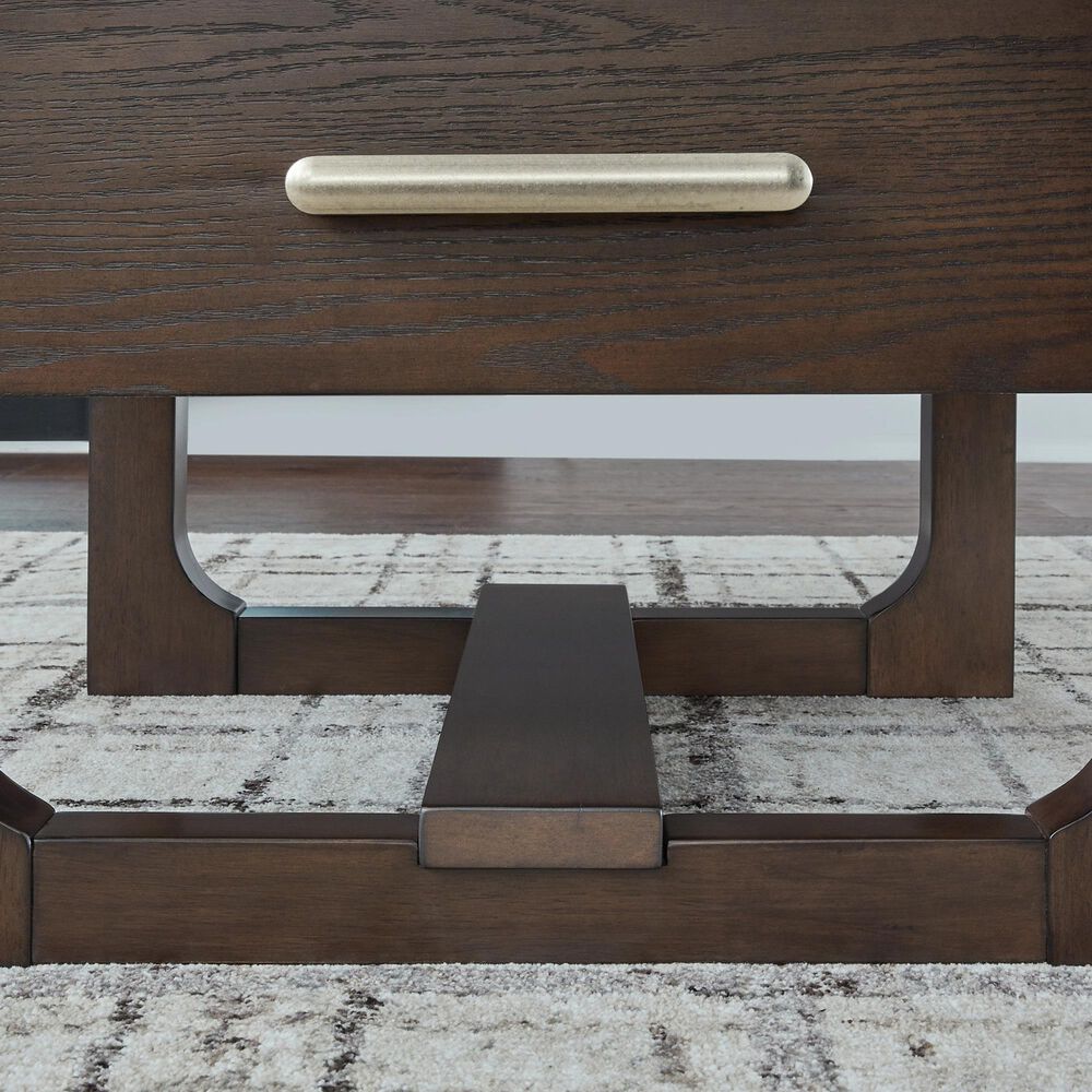 Ashley Breckington Square End Table in Dark Brown, , large