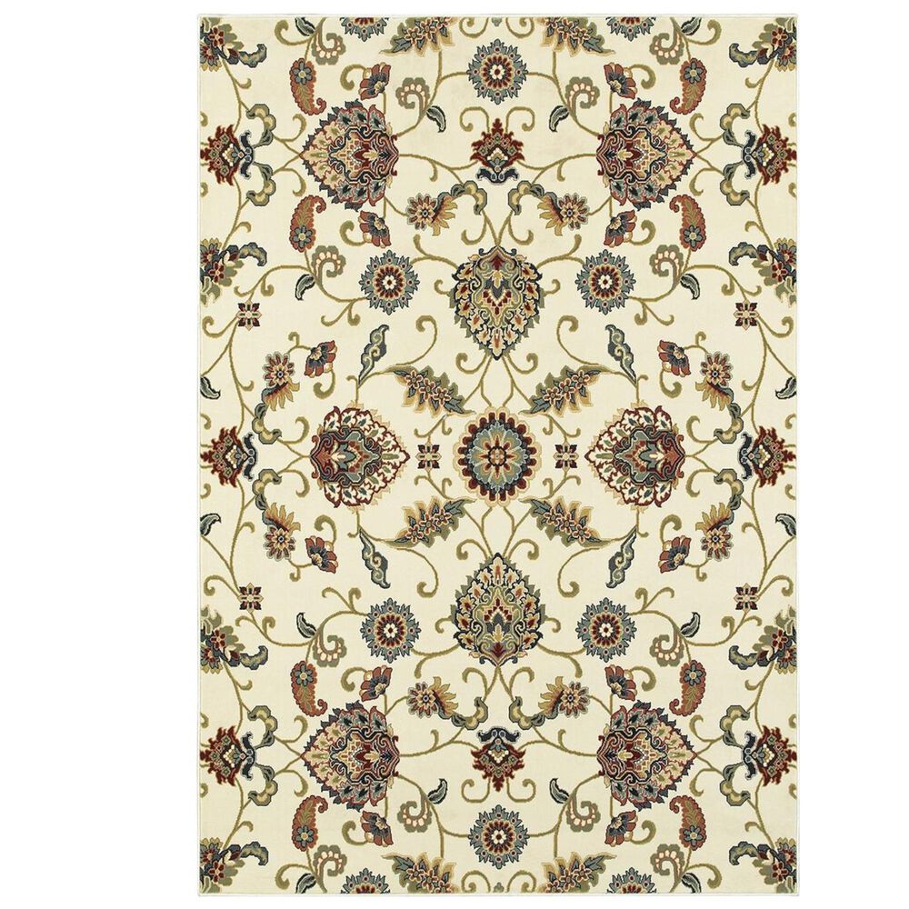 Oriental Weavers Kashan 9946W 7"10" x 10"10" Ivory Area Rug, , large