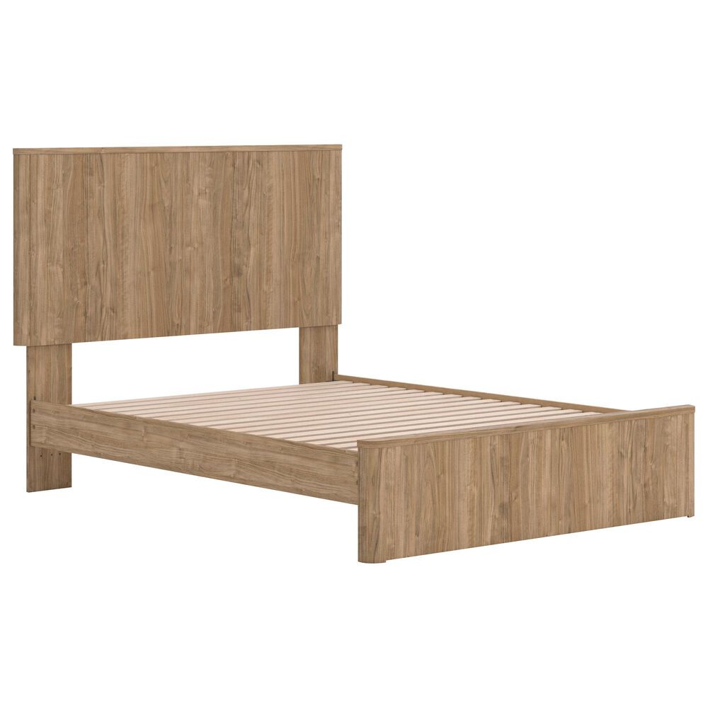 Ashley Gramburg 4 Piece Queen Platform Panel Bedroom Set in Warm Brown, , large