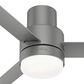 Hunter Gilmour 44" Indoor/Outdoor Ceiling Fan with LED Lights in Matte Silver, , large